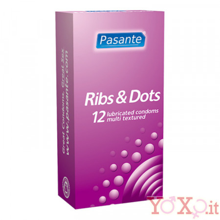 PASANTE PROFILATTICI STIMOLANTI RIBS E DOTS 12 PEZZI 