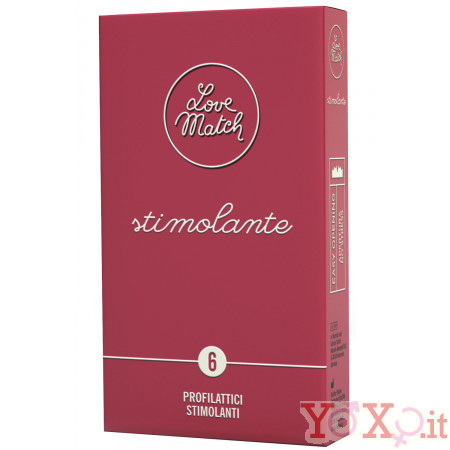 Profilattici Love Match con Rilievi Stimolanti - 6 Pezzi