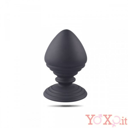 Cuneo Anale Gigante in Puro Silicone Nero 10 x 6 cm.