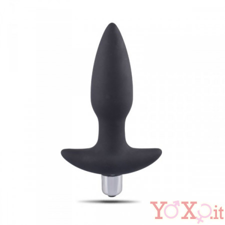 Cuneo anale vibrante da passeggio in puro silicone 12,5 x 3,5 cm