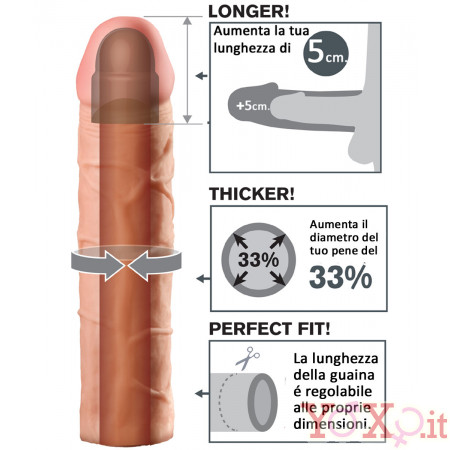 Guaina Fallica PERFECT2 (+5cm Lunghezza) e (+1 cm. Diametro) in FantaFlesh