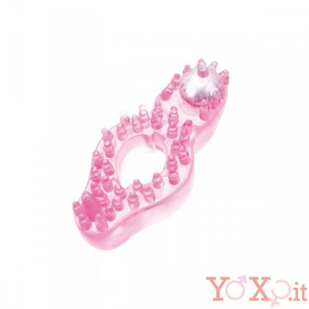 Anello Fallico Stimolante con Sfera in Acciaio Rosa