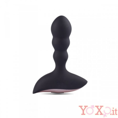 Stimolatore Prostata in Puro Silicone Nero con Rilievi 12 x 3 cm.