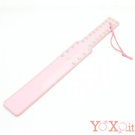 Sculacciatore in Ecopelle Rosa con Borchie