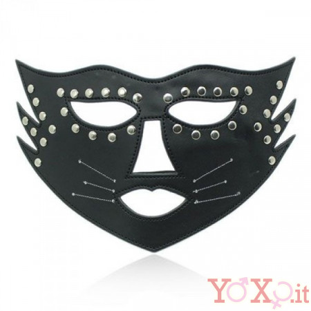 Maschera da Gatta con Borchie Metalliche
