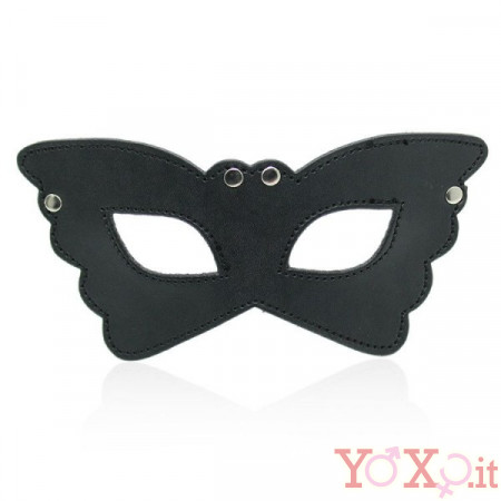 Maschera Nera da Farfalla con Borchie Metalliche