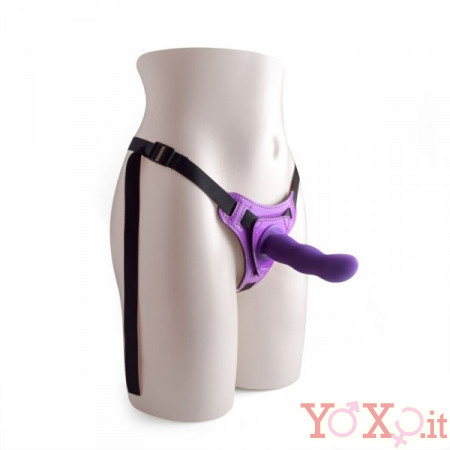 StrapOn con Cintura Regolabile e Fallo Viola da 10,5 x 3 cm.