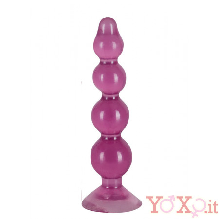 Fallo Anale a Sfere Progressive con Ventosa 13 X 3 cm.