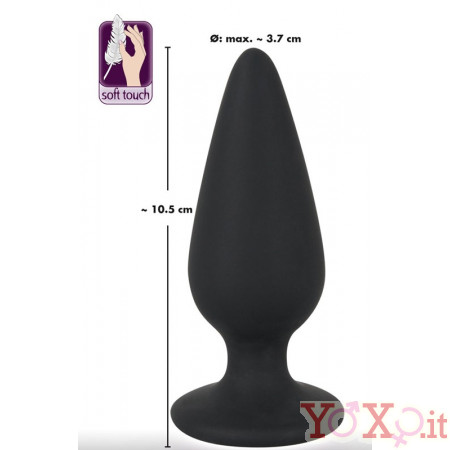 Cuneo Anale in Puro Silicone Nero 10,5 X 3,7 cm. Peso 135 grammi