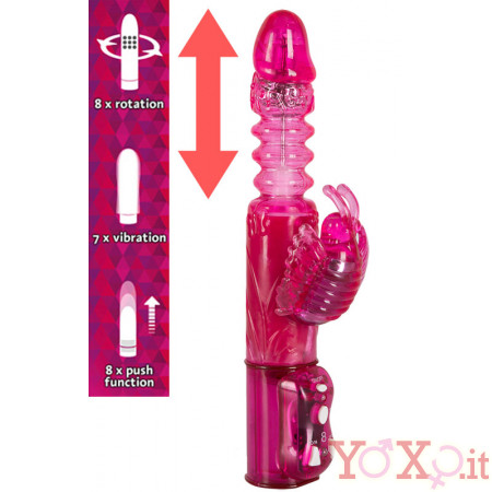 Omaggio Vibratore Rabbit con Spinta e Rotazione Crazy Clit Butterfly 22 X 3,2 cm.