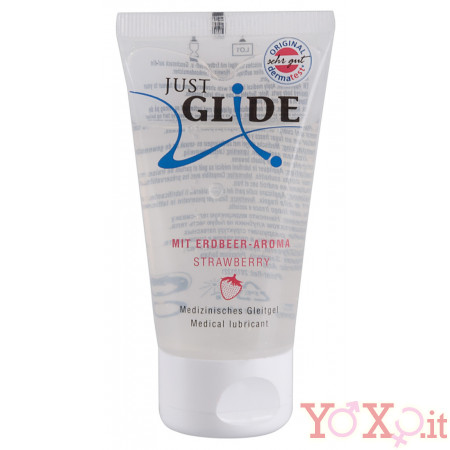 Lubrificante a Base Acquosa Aromatizzato alla Fragola JUST GLIDE 50 ML.