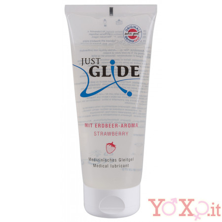 Lubrificante a Base Acquosa Aromatizzato alla Fragola JUST GLIDE 200 ML.