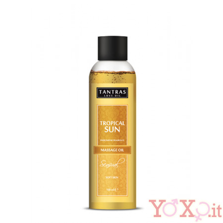Tantras olio massaggi fragranza Tropical Sun con feromoni 150 ml.