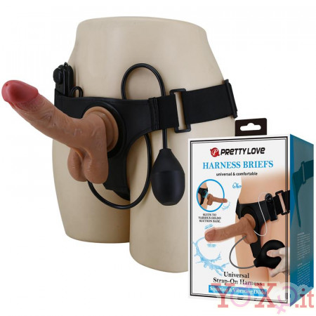 Imbragatura Strap On per Donna Con Dildo Realistico Eiaculante e Vibrazione Oher 19x4,3 cm