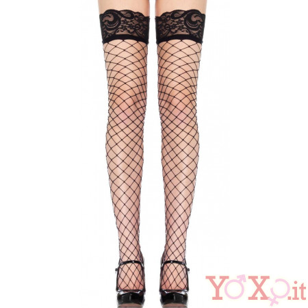 LEG AVENUE Calze Autoreggenti a Maglia Larga - Taglia Unica Elasticizzata (Tg.38-48)