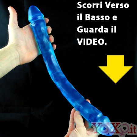 REAL DOUBLE Fallo Blu Trasparente Doppio Morbido e Flessibile 44 X 4 cm.