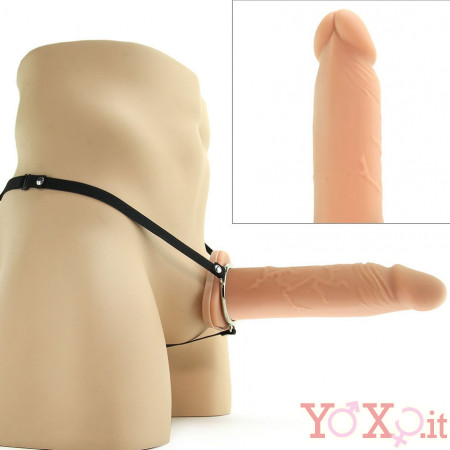 Fallo Indossabile Cavo Strap-on in PURO SILICONE 23 X 5,2 cm.