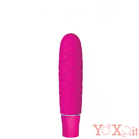 BLUSH - Mini Vibratore Design Fucsia in Puro Silicone 12 x 3 cm 