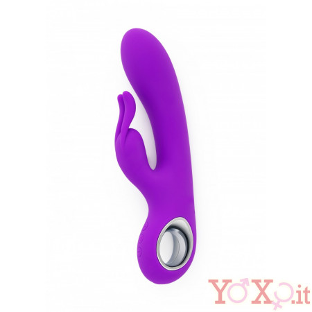 Vibratore Rabbit Viola in Silicone con Pulsazione Ricaricabile USB 10 x 3,5 cm.
