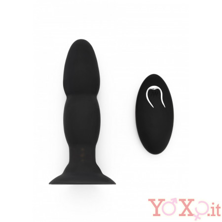 Cuneo Anale Vibrante in Puro Silicone con Doppio Motore e Telecomando Wireless 11 x 3,5 cm.