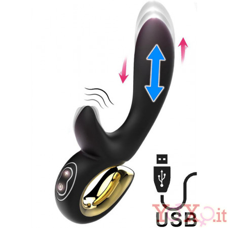 Viibratore Silenzioso con Spinta e Vibrazione Ricaricabile USB