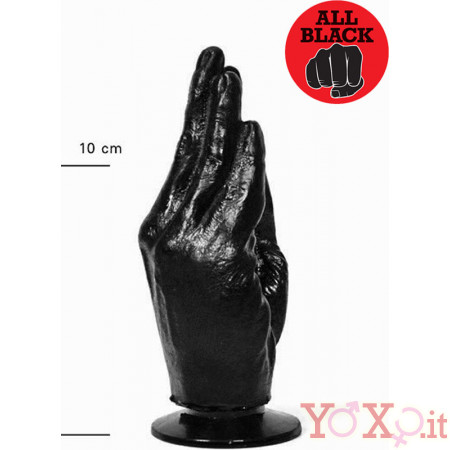 ALL BLACK Mano con Ventosa per Fisting 21 x 6 cm.