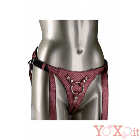 Imbracatura Universale a Corsetto in Ecopelle Rossa per Strap On 