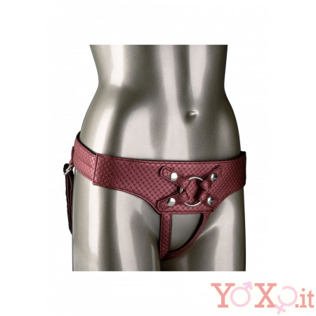 Imbracatura Universale in Ecopelle Rossa per Strap On 