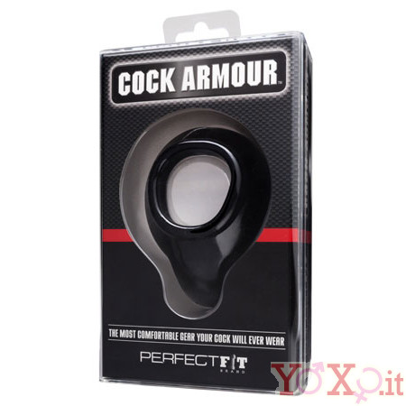 Cock Armour Anello Fallico con Stimolazione Perineo in Puro Silicone - Diam. 4,3 cm.