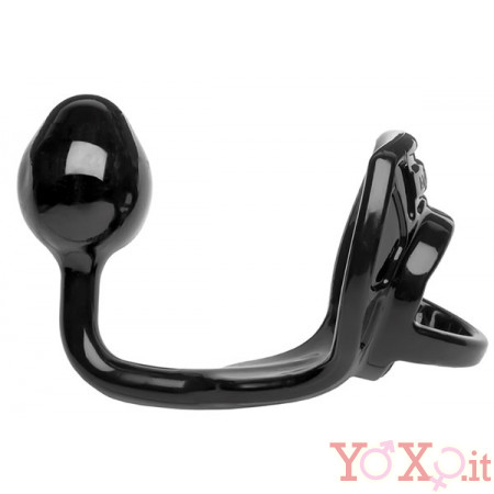 Perfect Fit cockring per Pene e Testicoli con Plug Anale 