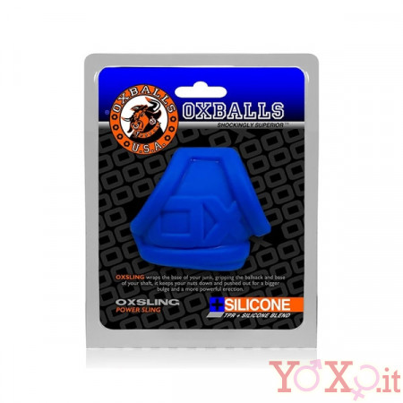 OXBALLS - CockSling in Puro Silicone Elastico - Blu Ice