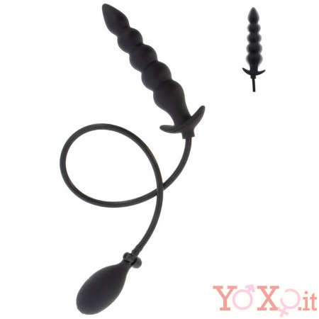 Plug Anale Gonfiabile 18,5-23 cm x 4-5,5 cm Silicone Nero