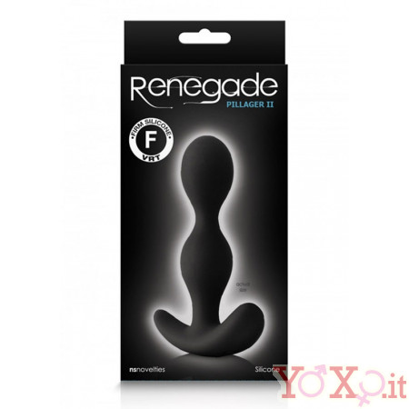 Cuneo Anale da Passeggio Pillager II in Puro Silicone Nero 13 X 2,8 cm.