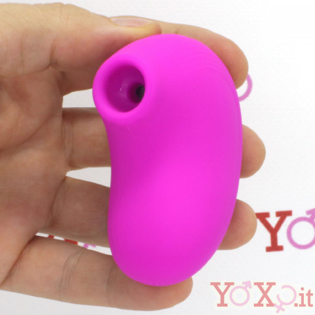 Stimolatore clitoride impermeabile pulsante ed aspirante ricaricabile USB in silicone fucsia