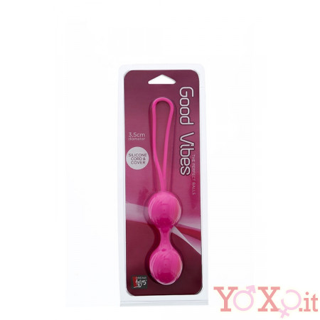 Sfere Vaginali in Puro Silicone Fucsia 18 X 3,5 cm.