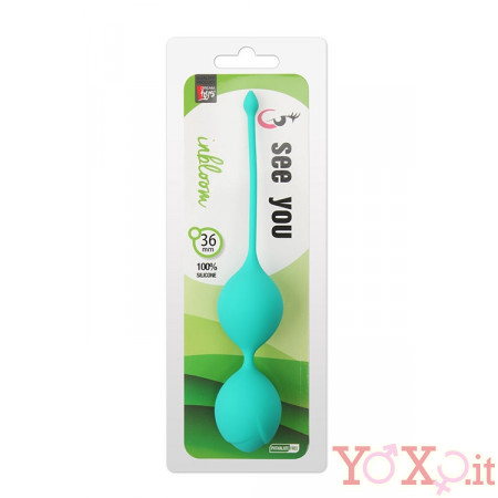 Sfere Vaginali in Puro Silicone Azzurro 20 X 3,6 cm.