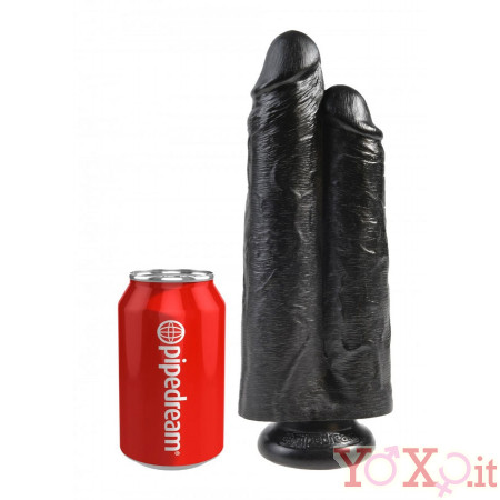 KING COCK - Fallo Doppio Ultra Realistico Nero 26 X 7,2 cm. Alta Qualita MADE in USA