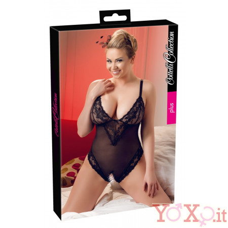 Body effetto velato con Finiture in Pizzo - Taglie Forti dalla 2XL 3XL 4XL (dalla 52 alla 62)
