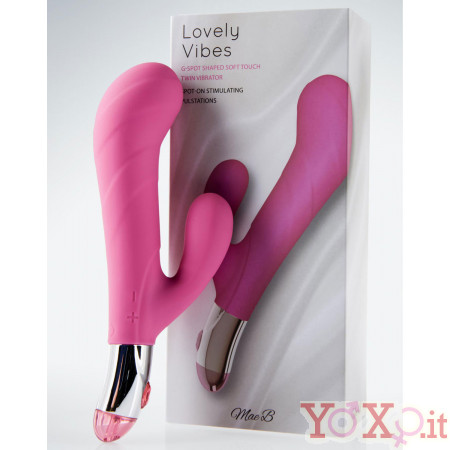 MAE B Vibratore Rabbit G-Spot di Lusso in Puro Silicone - SILENZIOSO 20 x 4 cm.