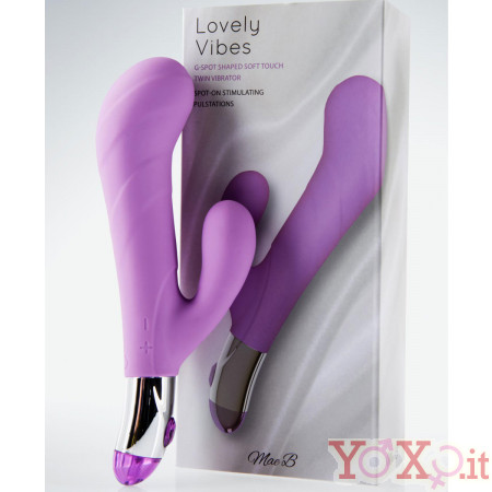 MAE B Vibratore Rabbit Viola G-Spot di Lusso in Puro Silicone - SILENZIOSO 20 X 4 cm.