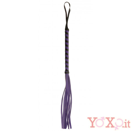 Frusta Gatto a Nove Code Nero/Viola 70 cm.