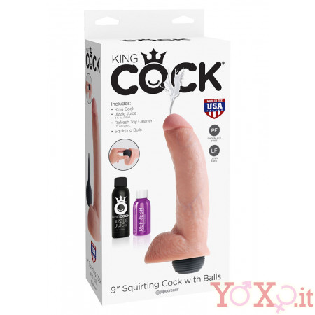 KING COCK 9 Fallo Ultra Realistico Eiaculante 23 x 5,2 cm. Flacone di Sperma incluso