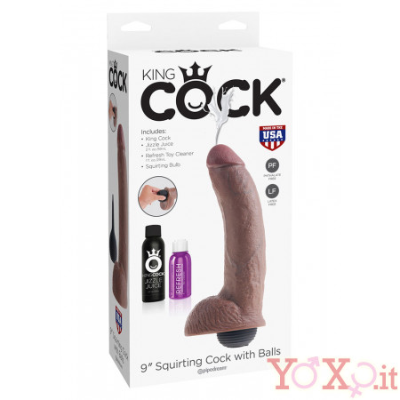 KING COCK 9 Fallo Ultra Realistico Eiaculante Africano 23 x 5,2 cm. Flacone di Sperma incluso
