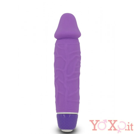 Vibratore Realistico in PURO SILICONE impermeabile 16 x 3,5 cm. Lilla