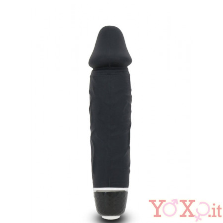 Vibratore Realistico in PURO SILICONE impermeabile 16 x 3,5 cm. Nero