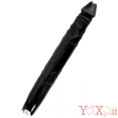Vibratore Realistico Impermeabile con 2 motori 34 x 4,5 cm. Nero
