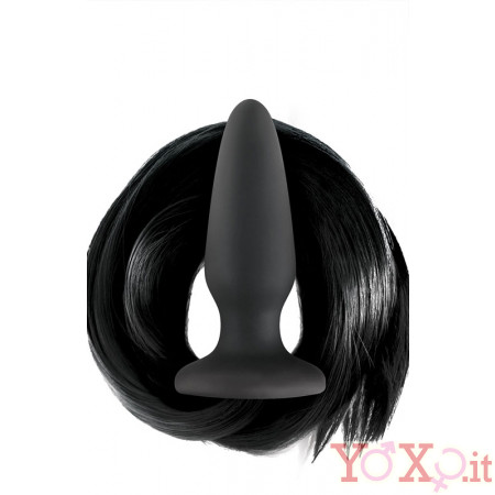 Cuneo Anale 10 X 3,3 CM. con Coda da Cavallo di 60 cm. Nera