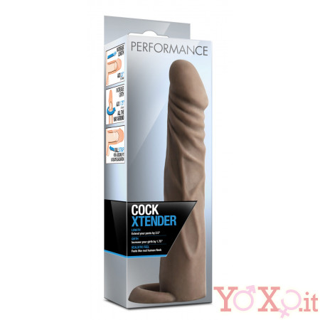 Guaina Fallica Allunga Pene (+5 cm.) in Cyberskin con Aggancio per Testicoli