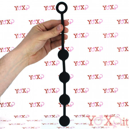 Catena Anale di 32 cm. in Puro Silicone con 4 Sfere da 3 cm. Nero