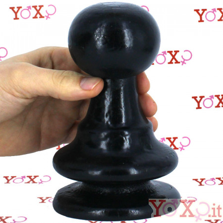 King Chees - Cuneo Anale Gigante Pedone Scacchi 16 x 9,5 cm. Nero